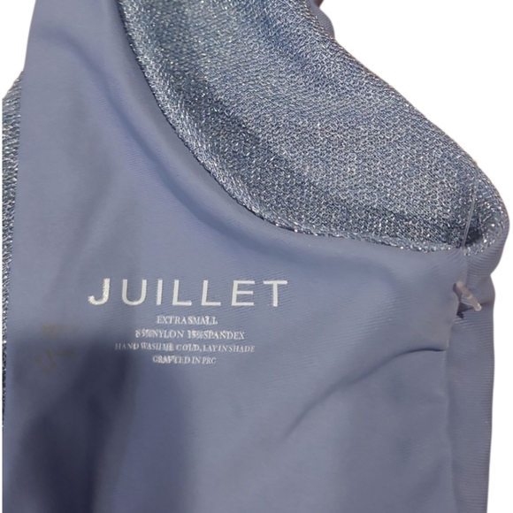 Free People × Juillet Olivia Plunging Neckline One-Piece Metallic Swimsuit Sz XS - Picture 11 of 11